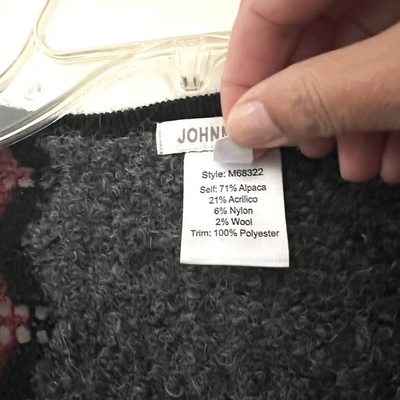 Johnny Was OS Riley Alpaca Cape V-Neck Front Flowy Multicolor Knit Soft Blend - Picture 11 of 11